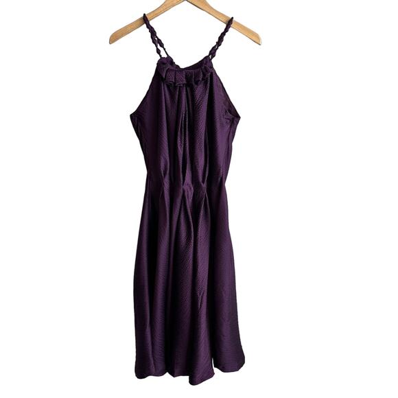 MaxMara Dresses & Skirts - MaxMara Made in Italy Silk Halter Style Cocktail Dress Purple 8